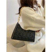 Black Leather Shoulder Bag Chain Strap