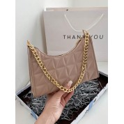 Leather Shoulder Bag With Chain