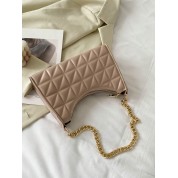 Leather Shoulder Bag With Chain