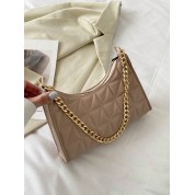 Leather Shoulder Bag With Chain