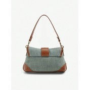 Brown Faux Leather Shoulder Bag