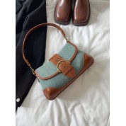 Brown Faux Leather Shoulder Bag