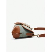 Brown Faux Leather Shoulder Bag