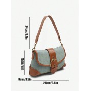 Brown Faux Leather Shoulder Bag