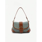 Brown Faux Leather Shoulder Bag