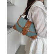 Brown Faux Leather Shoulder Bag