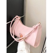 Pink Ruched Nylon Shoulder Bag