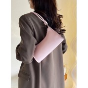 Pink Ruched Nylon Shoulder Bag