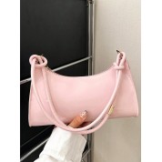 Pink Ruched Nylon Shoulder Bag