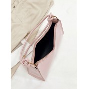 Pink Ruched Nylon Shoulder Bag