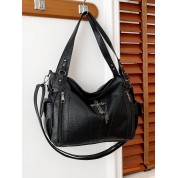 Large Black Leather Coach Tote Bag