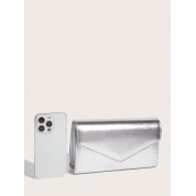 Small Silver Clutch Evening Bag