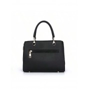 Black Leather Shoulder Work Bag