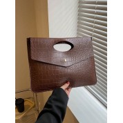 Simple Brown Leather Tote Bag