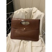 Simple Brown Leather Tote Bag