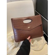 Simple Brown Leather Tote Bag