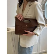 Simple Brown Leather Tote Bag