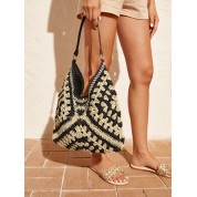 Plastic Straw Woven Beach Bag