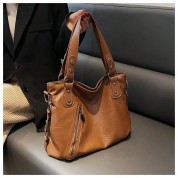 Brown Tote Bag With Zipper