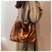 Brown Tote Bag With Zipper