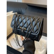 Chain Shoulder Bag Black Flap