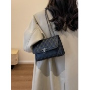 Chain Shoulder Bag Black Flap