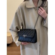 Chain Shoulder Bag Black Flap