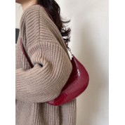 Light Grey Leather Shoulder Bag