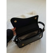 Simple Black Leather Crossbody Bag