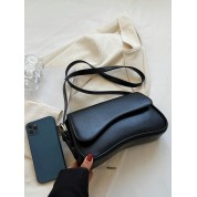 Simple Black Leather Crossbody Bag