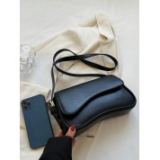 Simple Black Leather Crossbody Bag