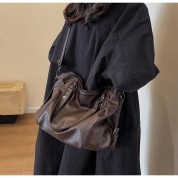 Plain Brown Leather Tote Bag