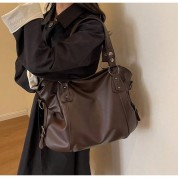 Plain Brown Leather Tote Bag