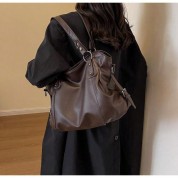 Plain Brown Leather Tote Bag