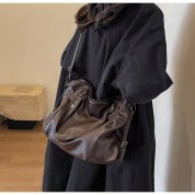 Plain Brown Leather Tote Bag