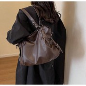 Plain Brown Leather Tote Bag