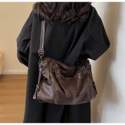 Plain Brown Leather Tote Bag