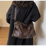 Plain Brown Leather Tote Bag