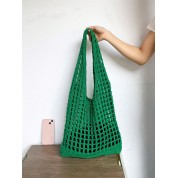 Large Green Leather Tote Bag