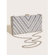 Black And Silver Clutch Evening Bag