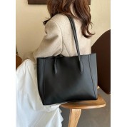 Black Leather Tote Bag Women