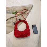 Dark Red Leather Shoulder Bag