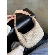 Straw And Gold Beach Bag