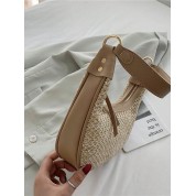 Straw And Gold Beach Bag