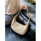 Straw And Gold Beach Bag