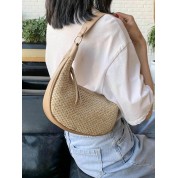 Straw And Gold Beach Bag