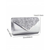 Black Clutch With Silver Chain