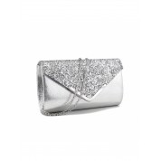 Black Clutch With Silver Chain