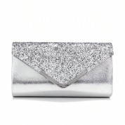 Black Clutch With Silver Chain