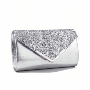 Black Clutch With Silver Chain